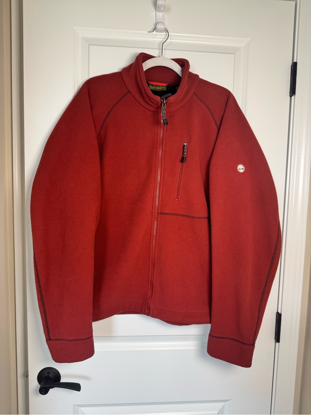 Timberland Men's Brick Red Full-Zip Fleece Jacket